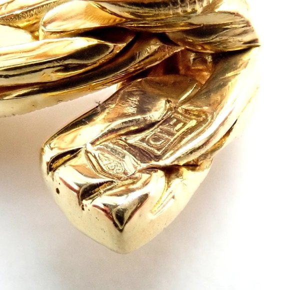 Authentic! Vintage Buccellati 18k Yellow Gold Knot Rope Coil Earrings - Picture 6 of 10